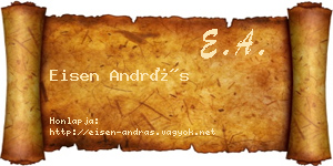 Eisen András névjegykártya